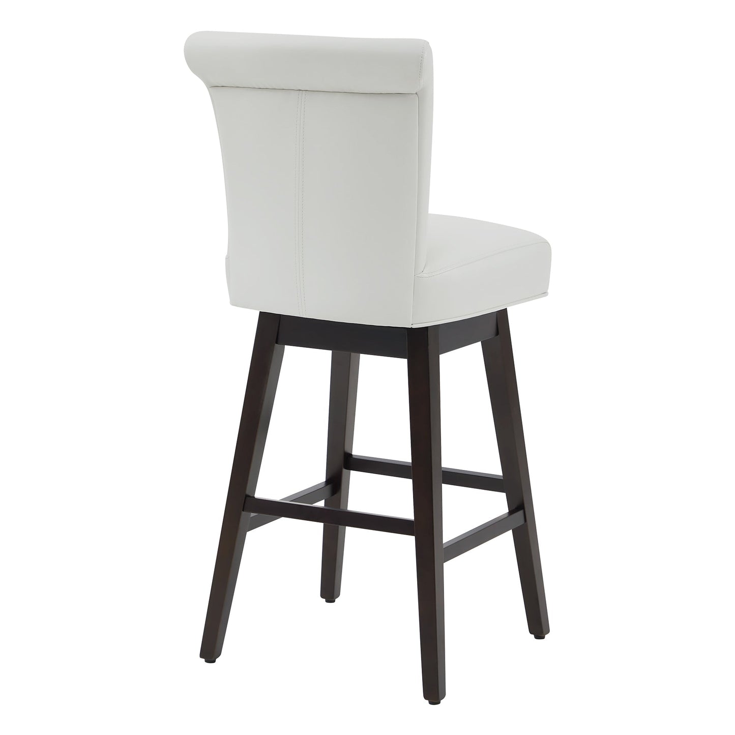 Modern Swivel Bar Stool in Fabric with Curved Backrest