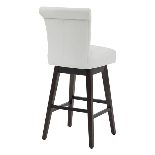 Modern Swivel Bar Stool in Fabric with Curved Backrest