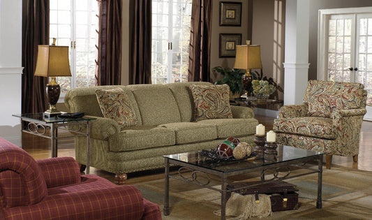3-Seater Fabric Sofa with Rolled Arms in Bella Design