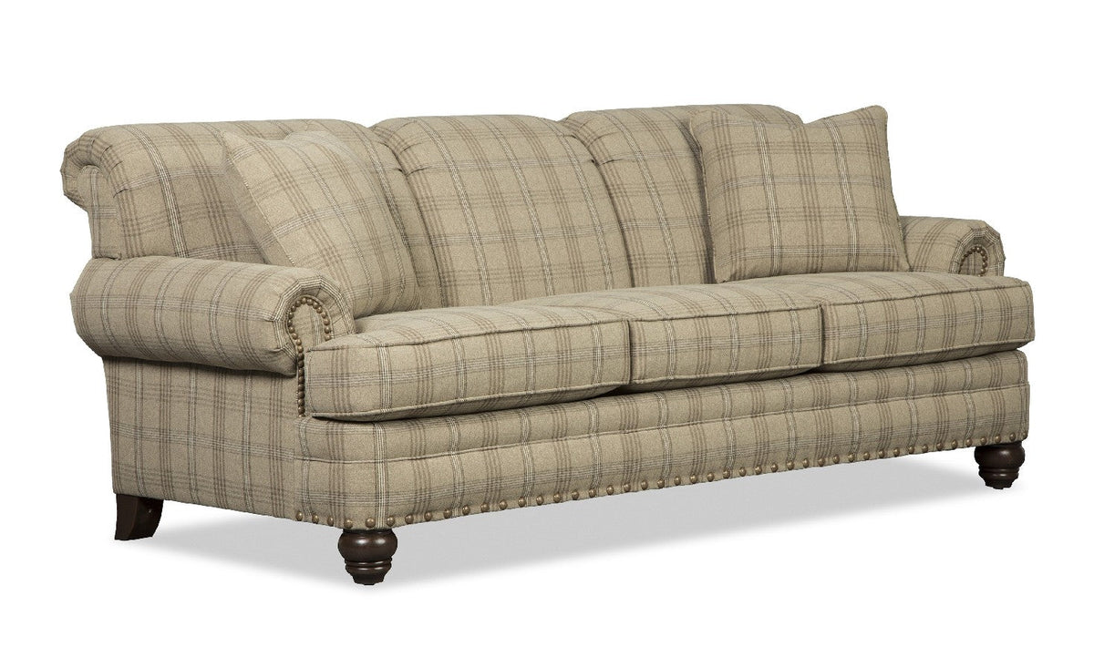 3-Seater Fabric Sofa with Rolled Arms in Bella Design