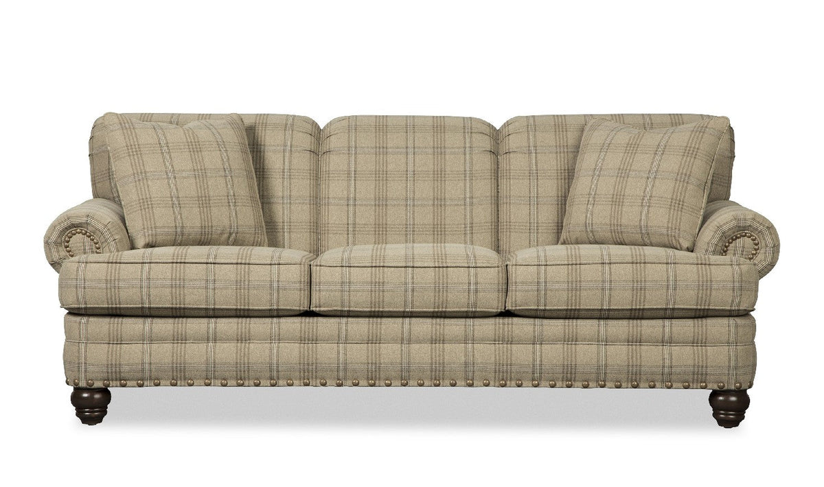 3-Seater Fabric Sofa with Rolled Arms in Bella Design