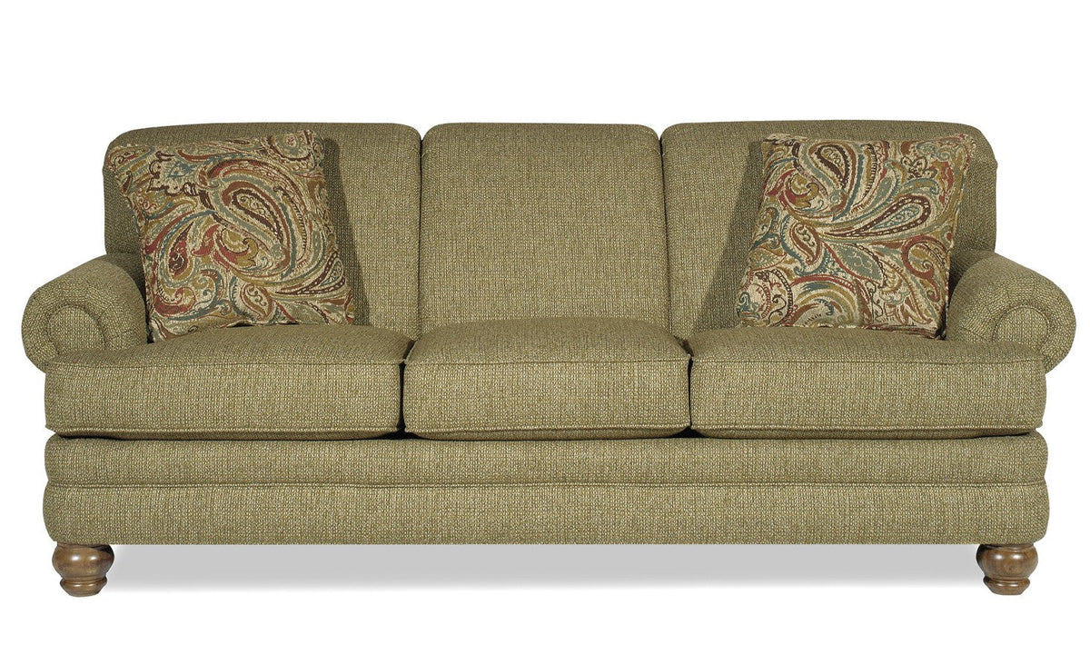 3-Seater Fabric Sofa with Rolled Arms in Bella Design