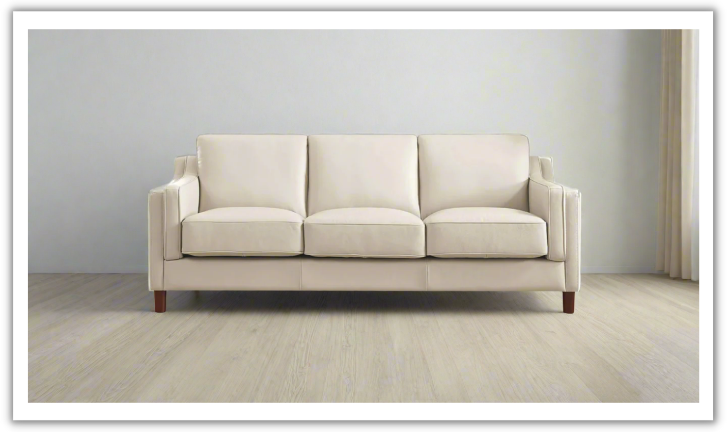 Leather 3-Seater Sofa with Curved Arms