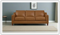 Leather 3-Seater Sofa with Curved Arms