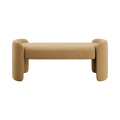 Elora Bench in Camel Velvet with Tufted Detail