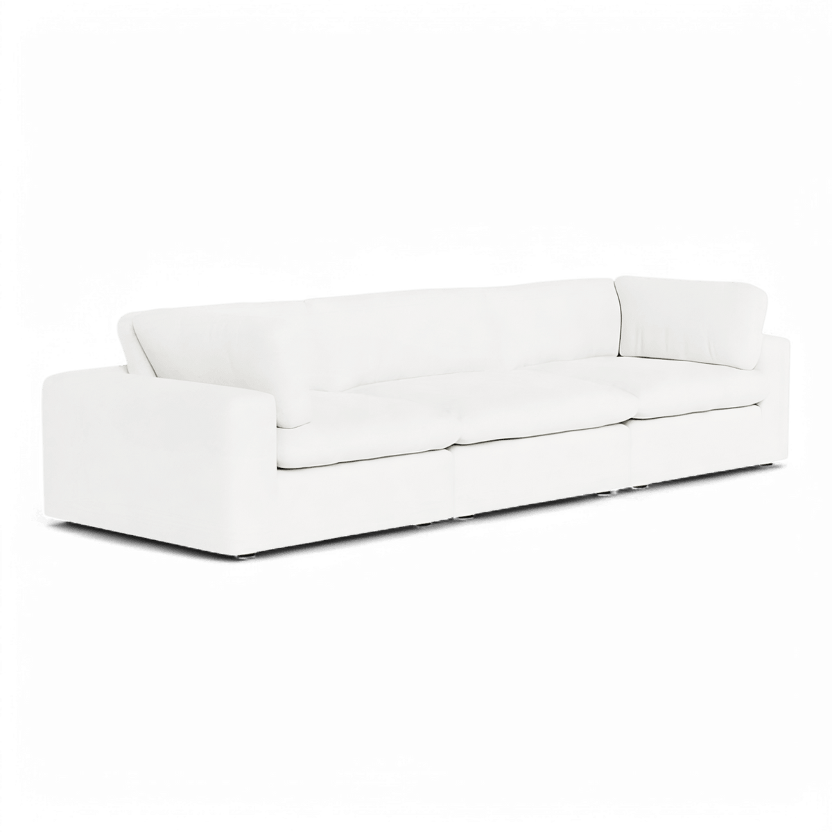 Modular Sofa Set in White with Three-Piece Configuration