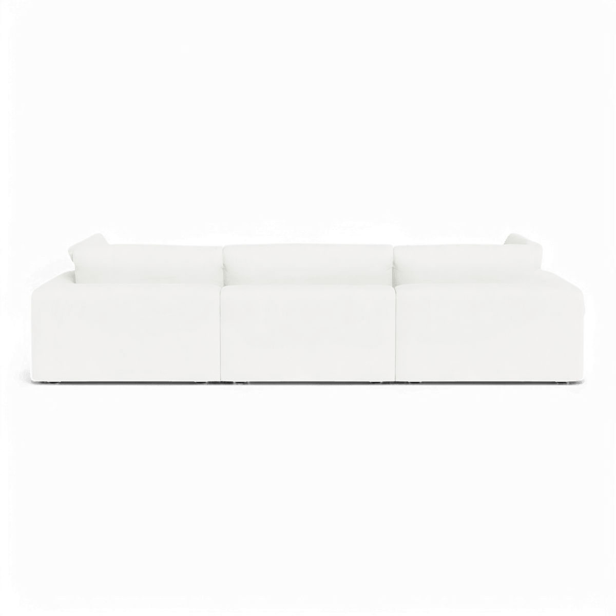 Modular Sofa Set in White with Three-Piece Configuration