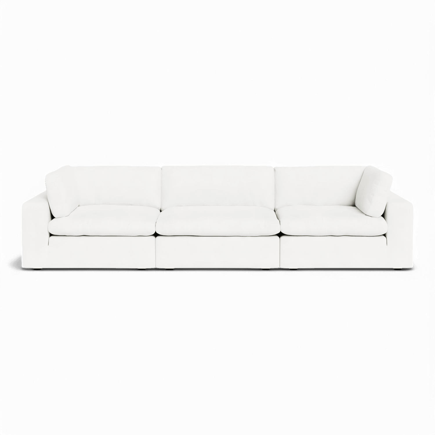 Modular Sofa Set in White with Three-Piece Configuration