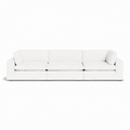 Modular Sofa Set in White with Three-Piece Configuration