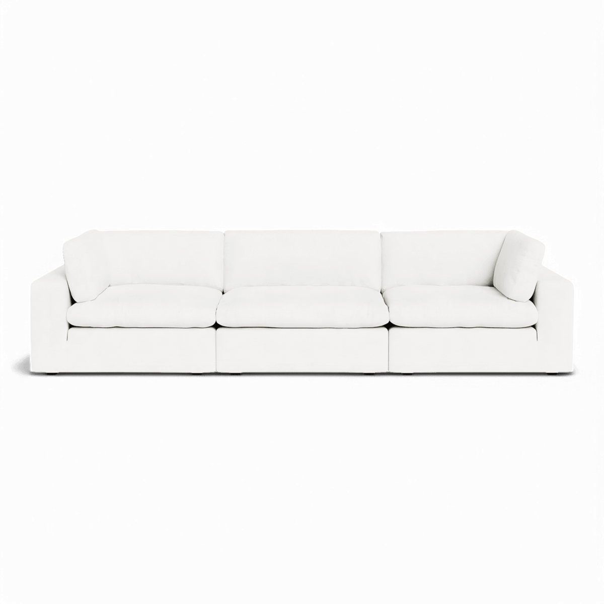 Modular Sofa Set in White with Three-Piece Configuration