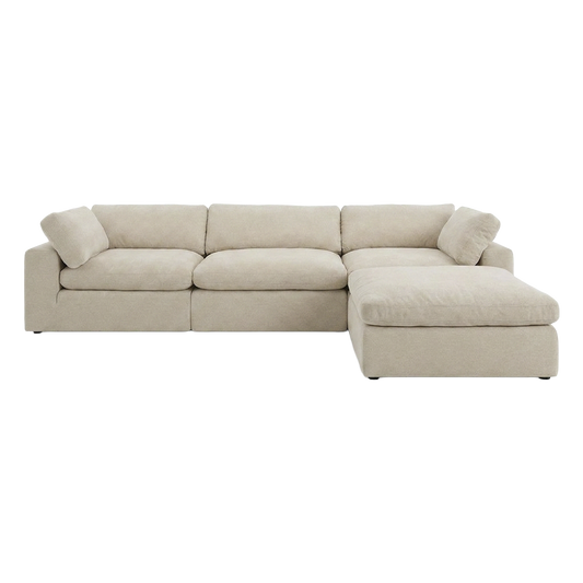 Modular Sofa Set in Beige with Customizable Arrangement