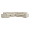 Sectional Modular Sofa in Beige with Curved Edges