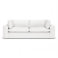 Bloom 3 Seater Sofa in Soft White Fabric