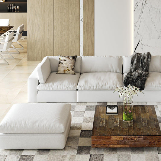 Modular Sofa Set in White with Bloom Design
