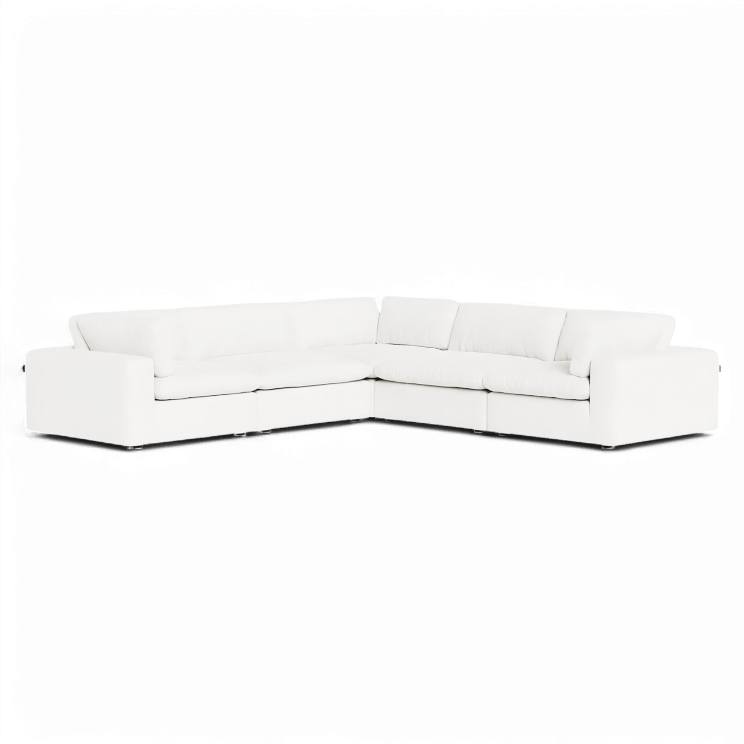Sectional Modular Sofa in White with L-Shaped Design