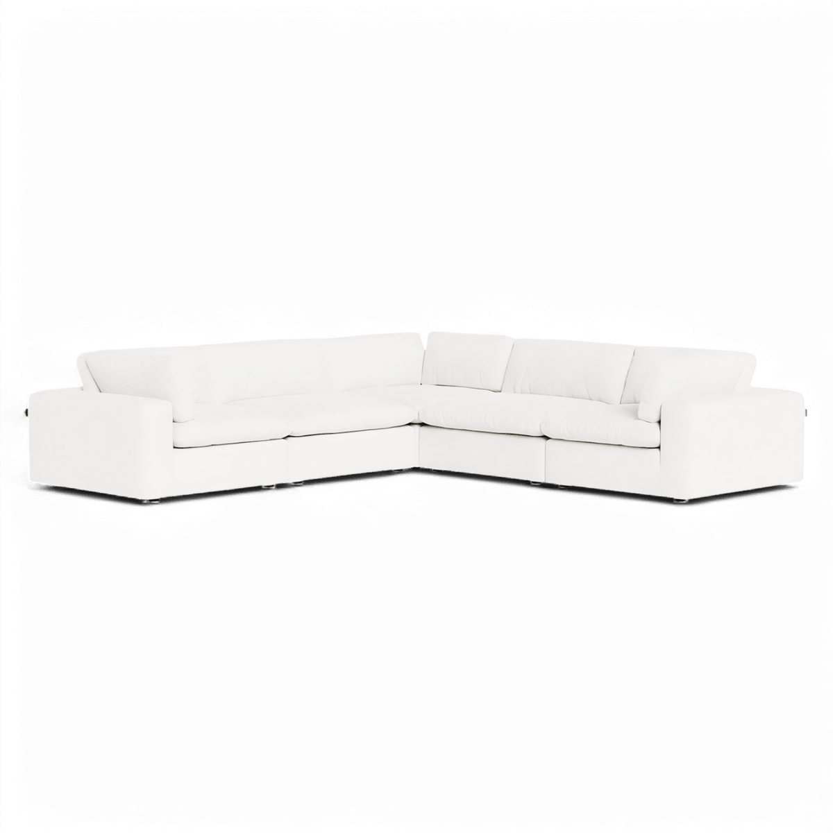 Sectional Modular Sofa in White with L-Shaped Design