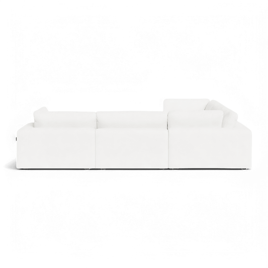 Sectional Modular Sofa in White with L-Shaped Design