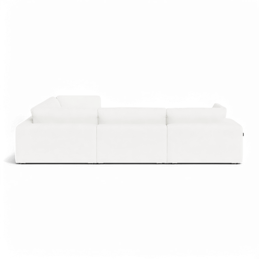 Sectional Modular Sofa in White with L-Shaped Design