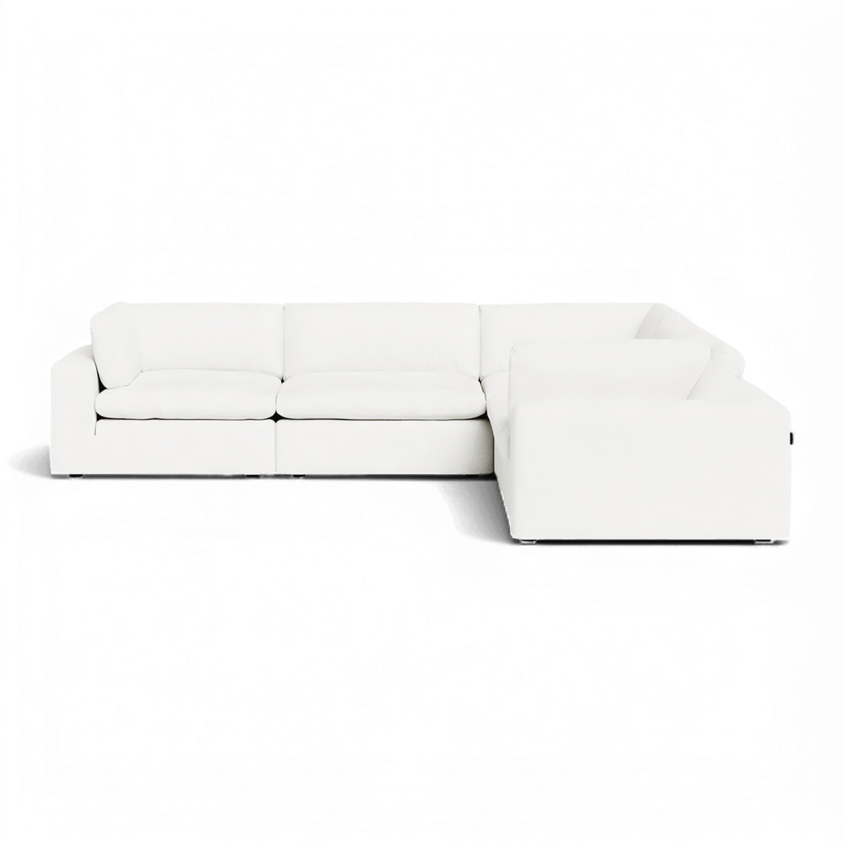 Sectional Modular Sofa in White with L-Shaped Design