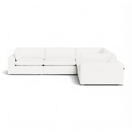 Sectional Modular Sofa in White with L-Shaped Design