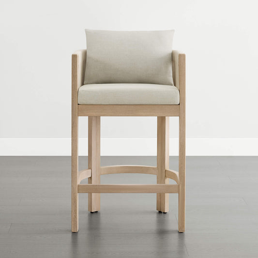 Boho Acacia Wood Counter Stool with Rope Detailing