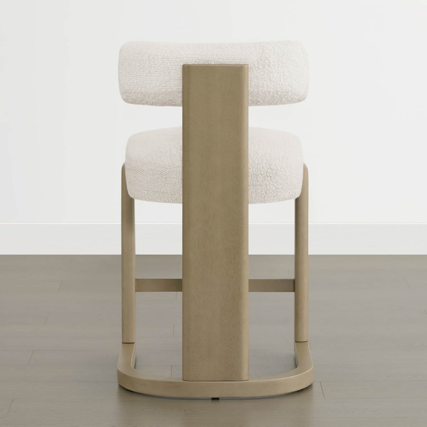 Boucle Counter Stools With Solid Wood Legs