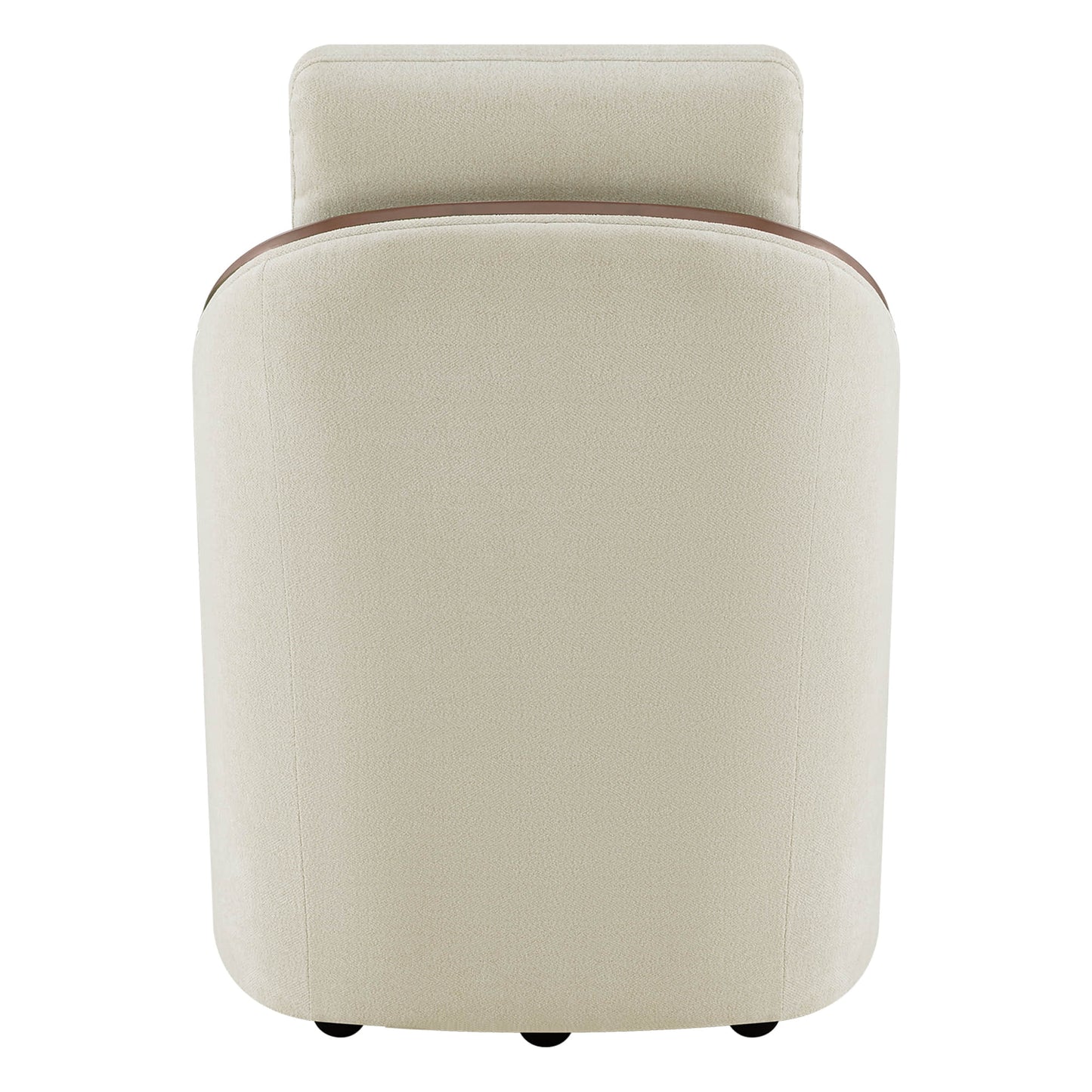 Boucle Dining Chair Set of 2 with Rolling Base