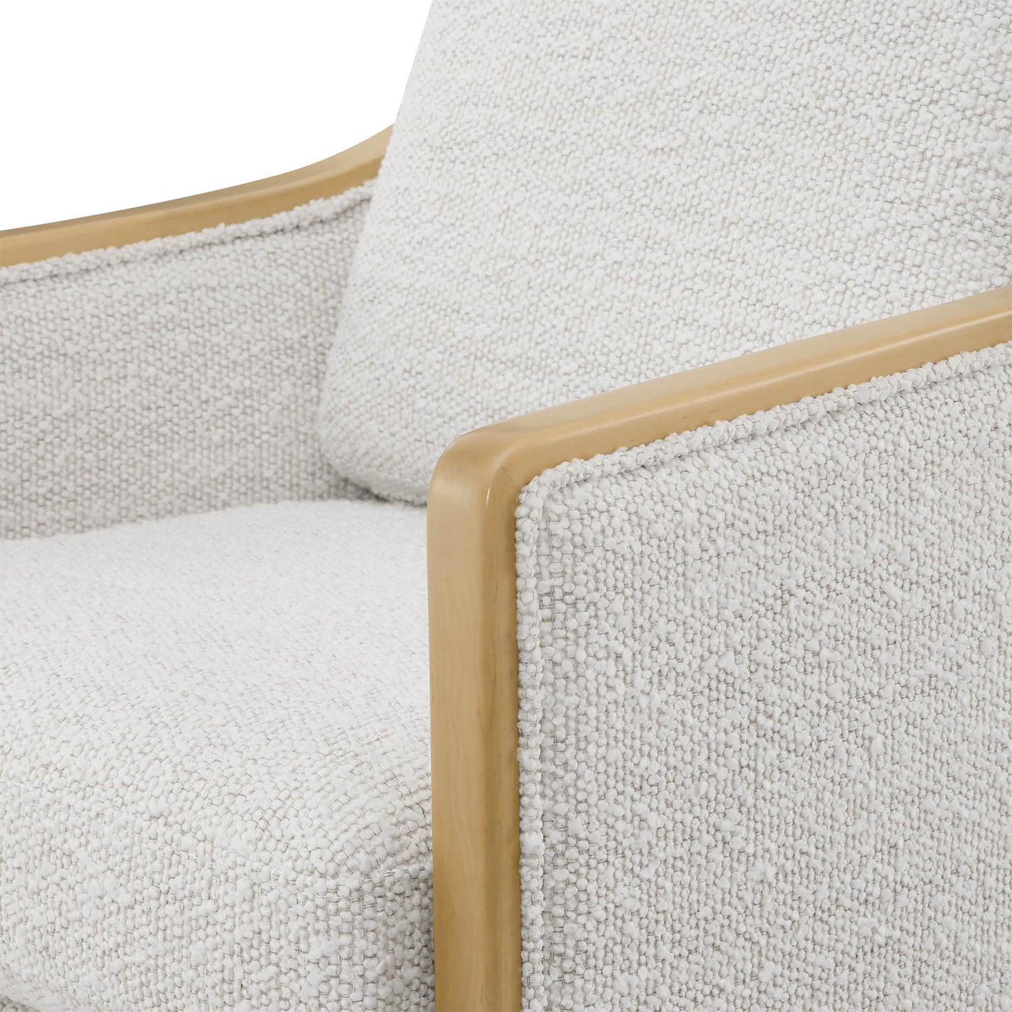Boucle Dining Chair Set of 2 with Rolling Base