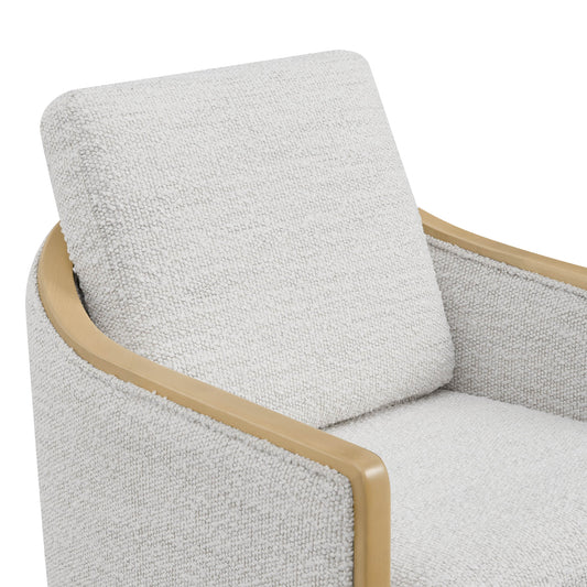 Boucle Dining Chair Set of 2 with Rolling Base