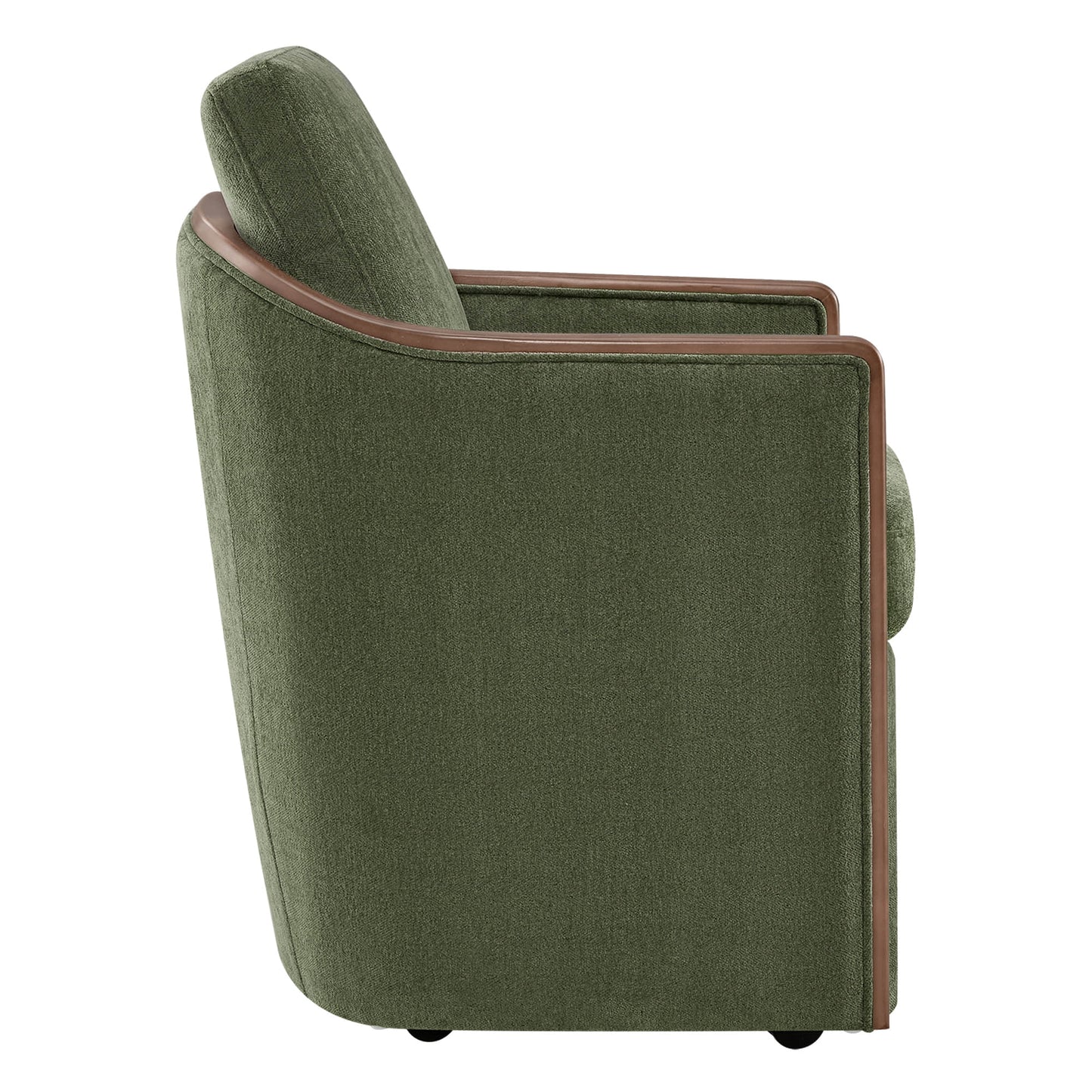 Boucle Dining Chair Set of 2 with Rolling Base