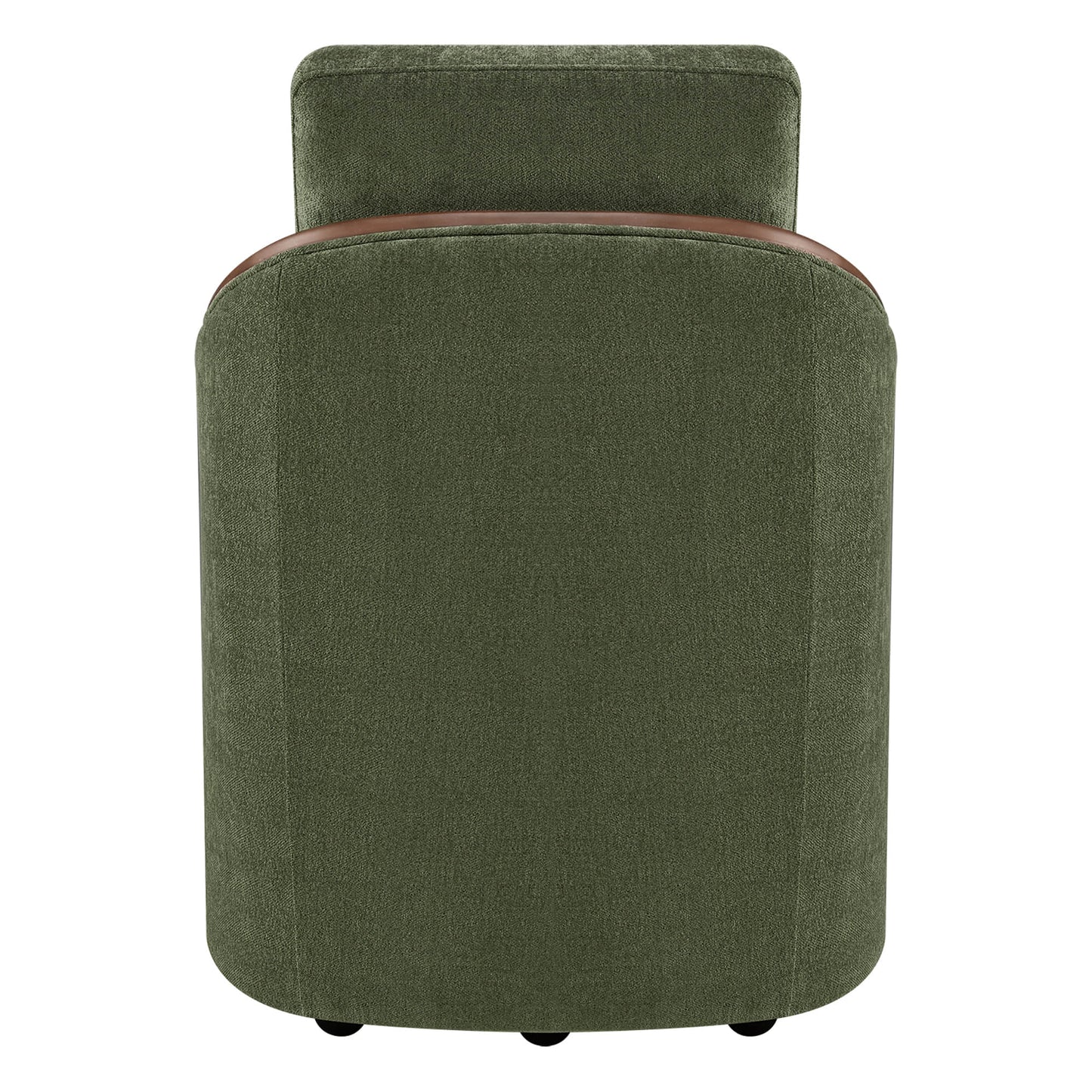 Boucle Dining Chair Set of 2 with Rolling Base