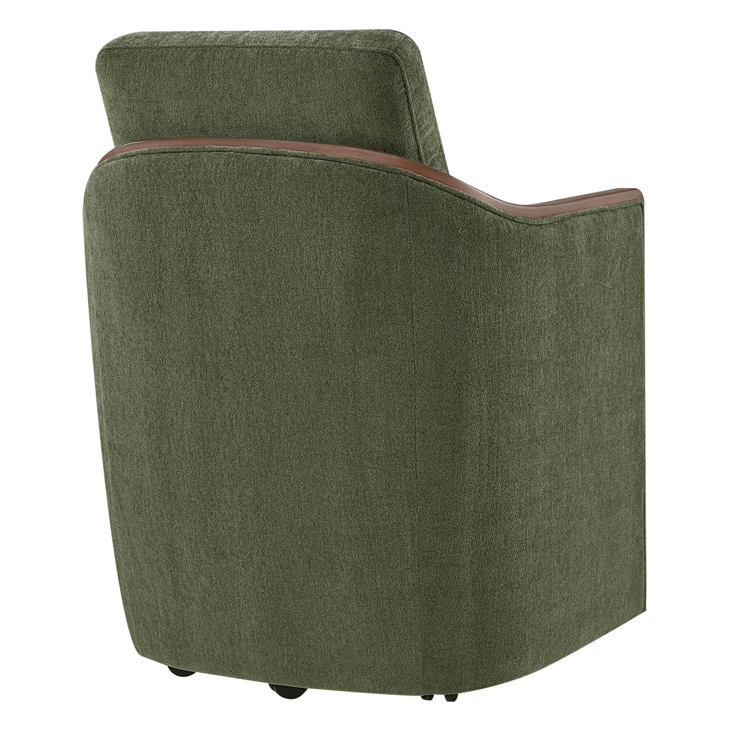 Boucle Dining Chair Set of 2 with Rolling Base