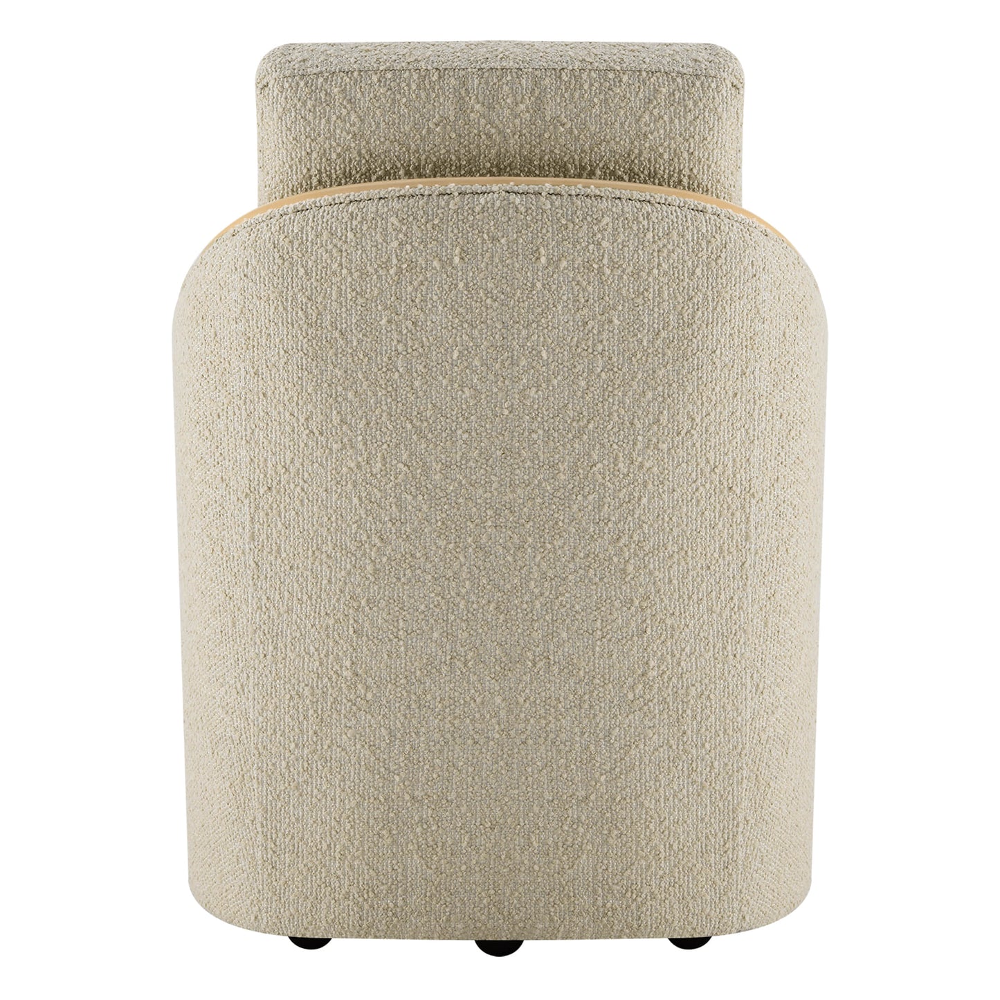 Boucle Dining Chair Set of 2 with Rolling Base