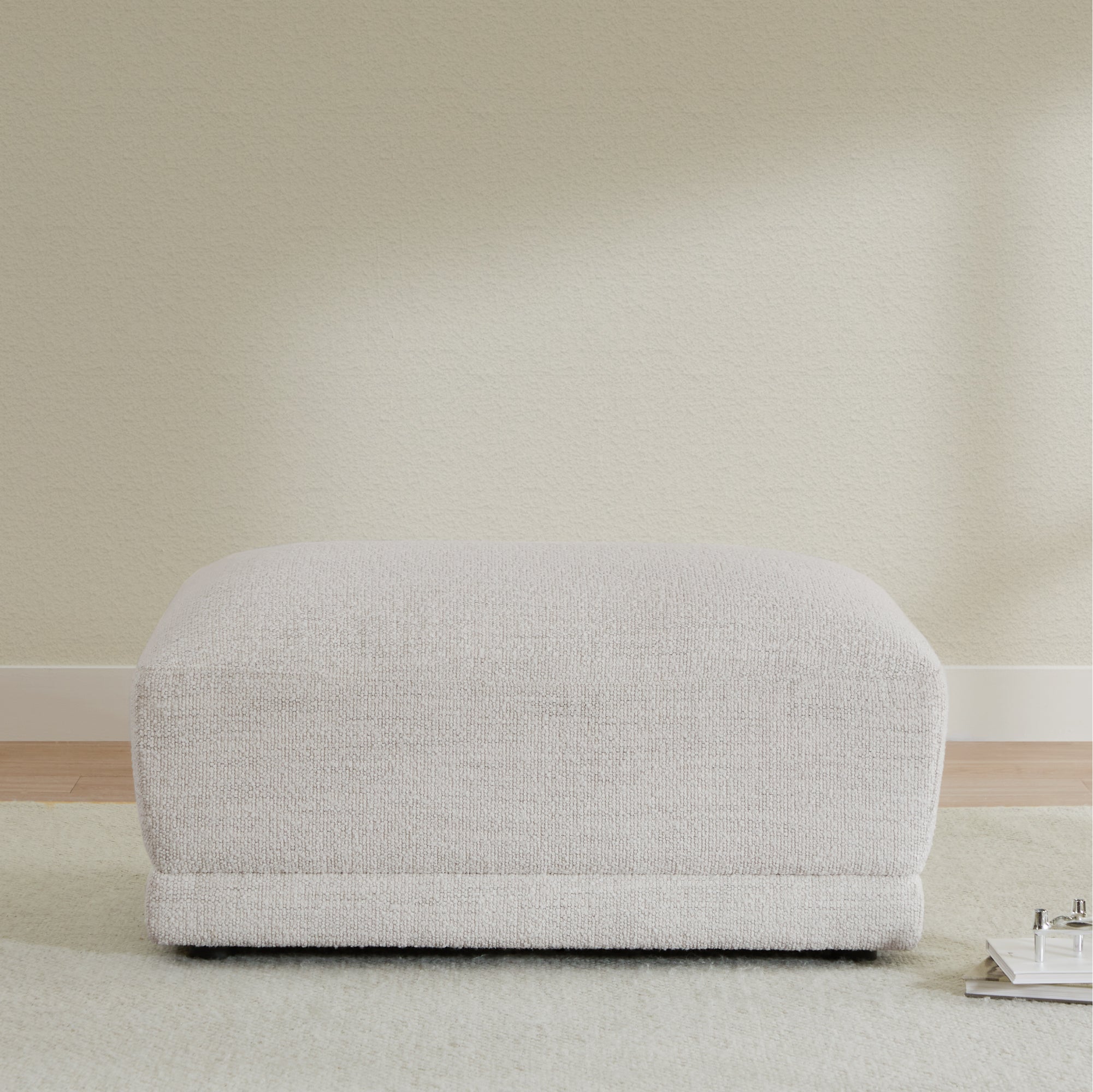 Boucle Ottoman with Armless Design