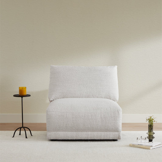 Boucle Ottoman with Armless Design