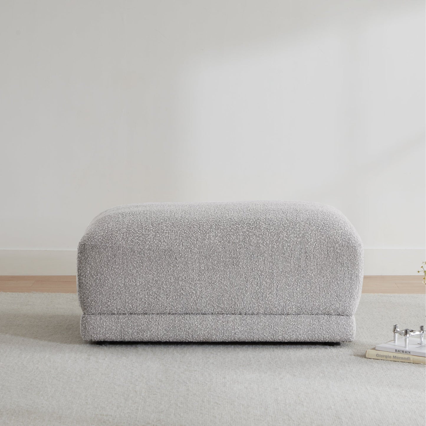 Boucle Ottoman with Armless Design