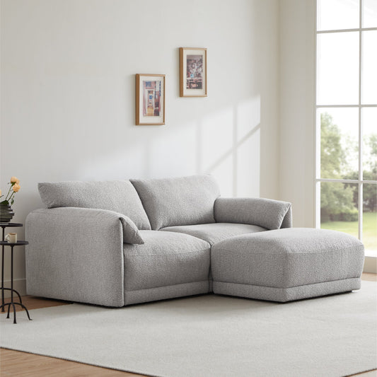 Boucle Ottoman with Armless Design