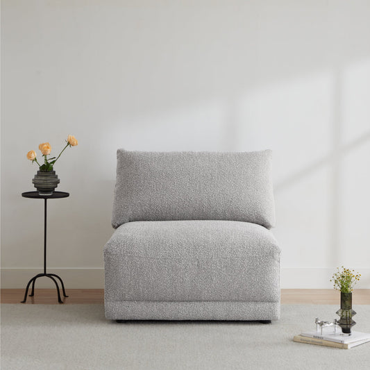 Boucle Ottoman with Armless Design