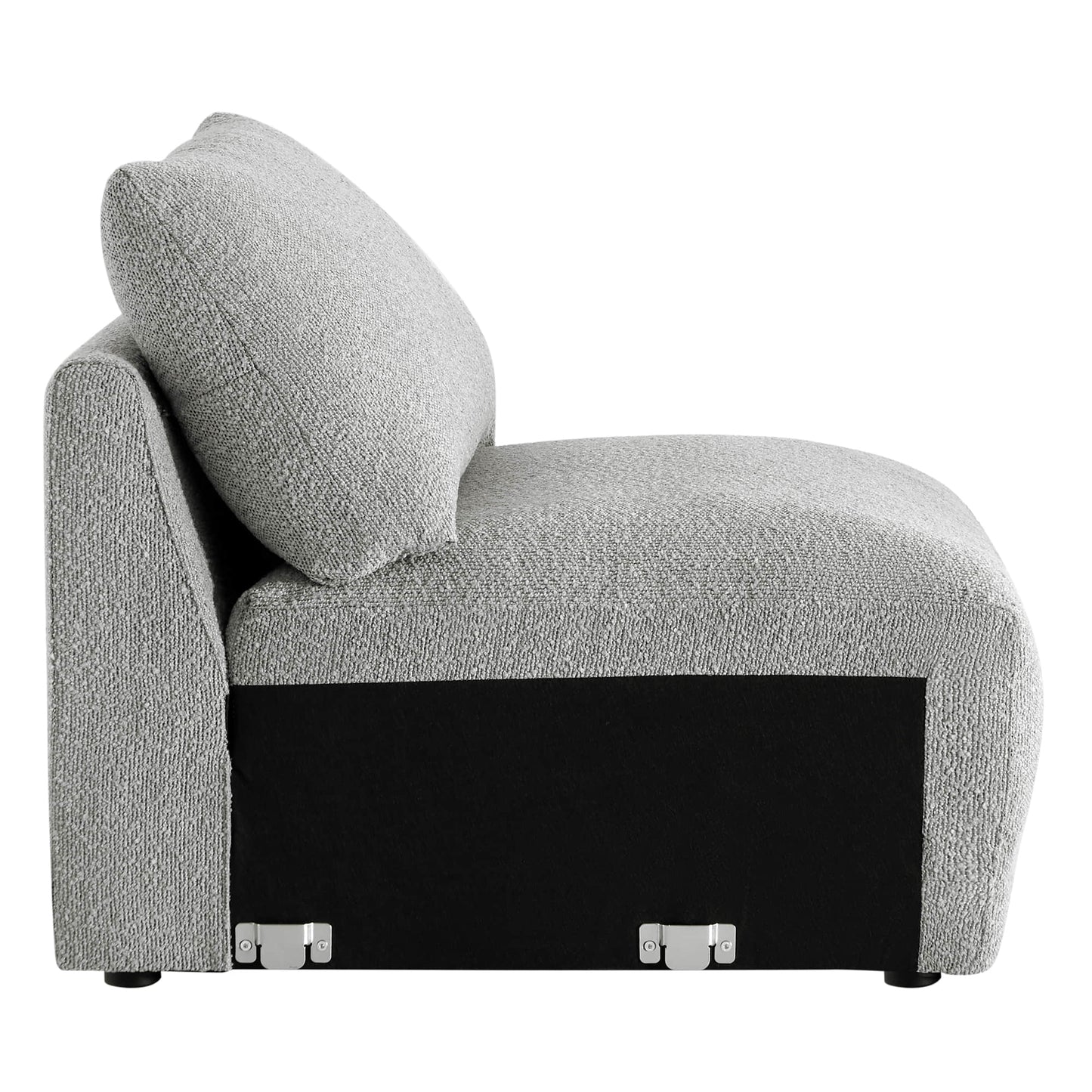 Boucle Ottoman with Armless Design