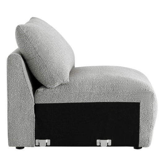 Boucle Ottoman with Armless Design