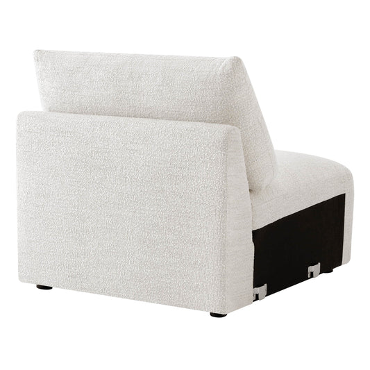 Boucle Ottoman with Armless Design