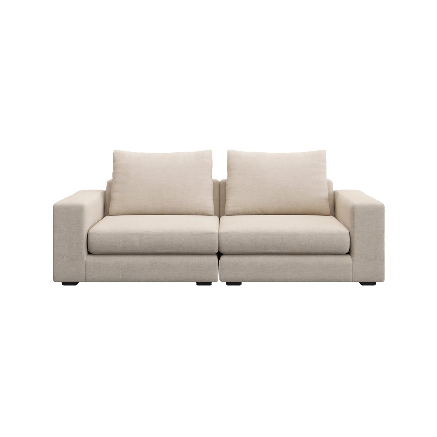 2-Piece Sofa in Cream with Soft Fabric Finish