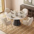 Camila Round Extendable Sintered Stone Dining Table