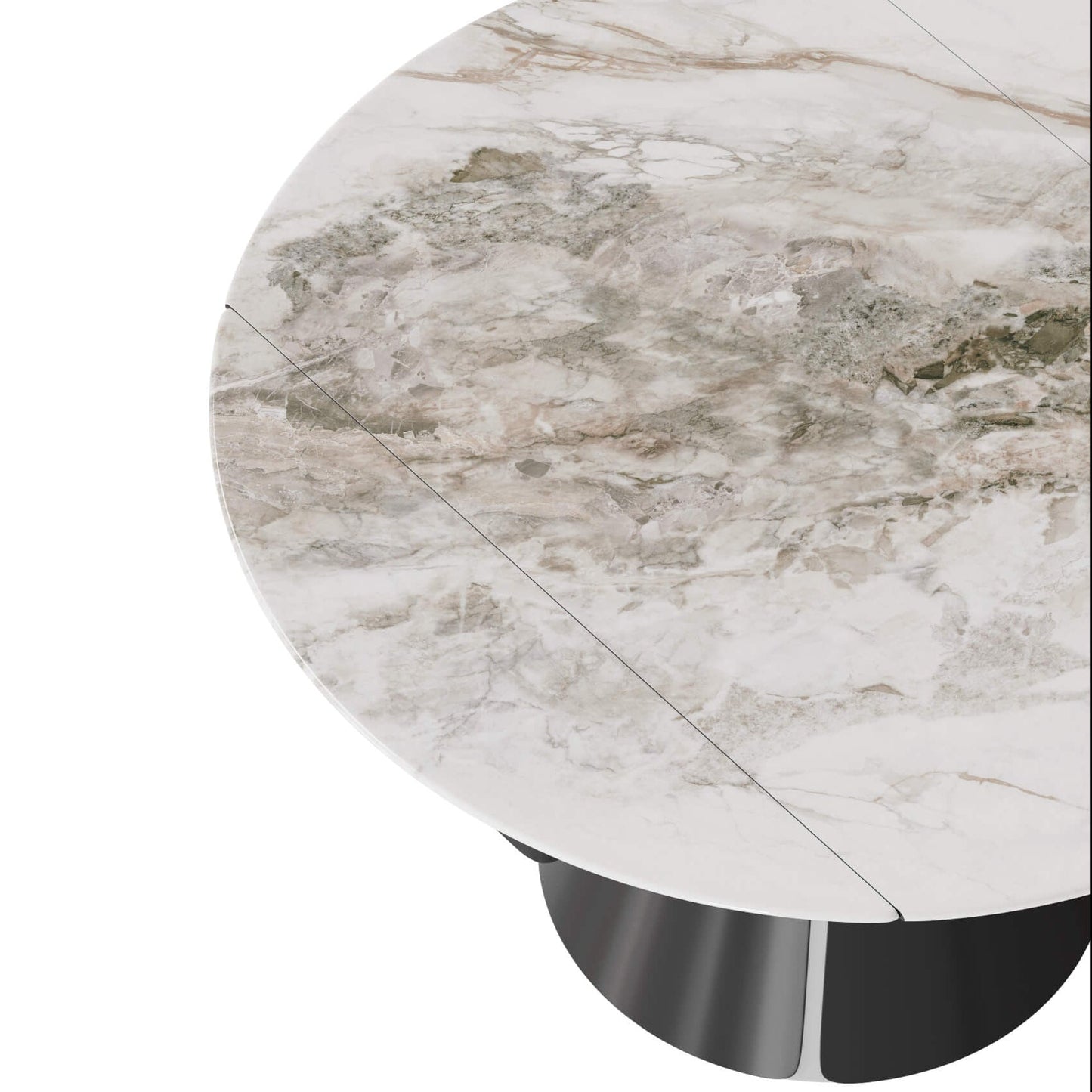 Camila Round Extendable Sintered Stone Dining Table