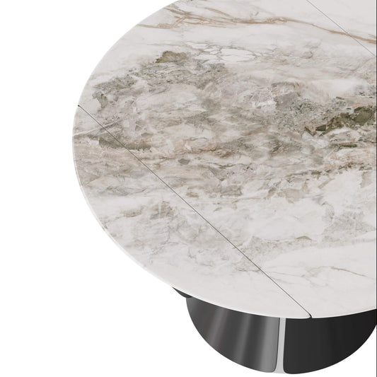 Camila Round Extendable Sintered Stone Dining Table
