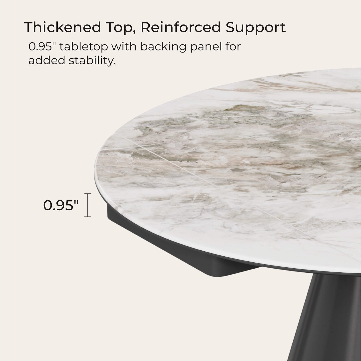 Camila Round Extendable Sintered Stone Dining Table