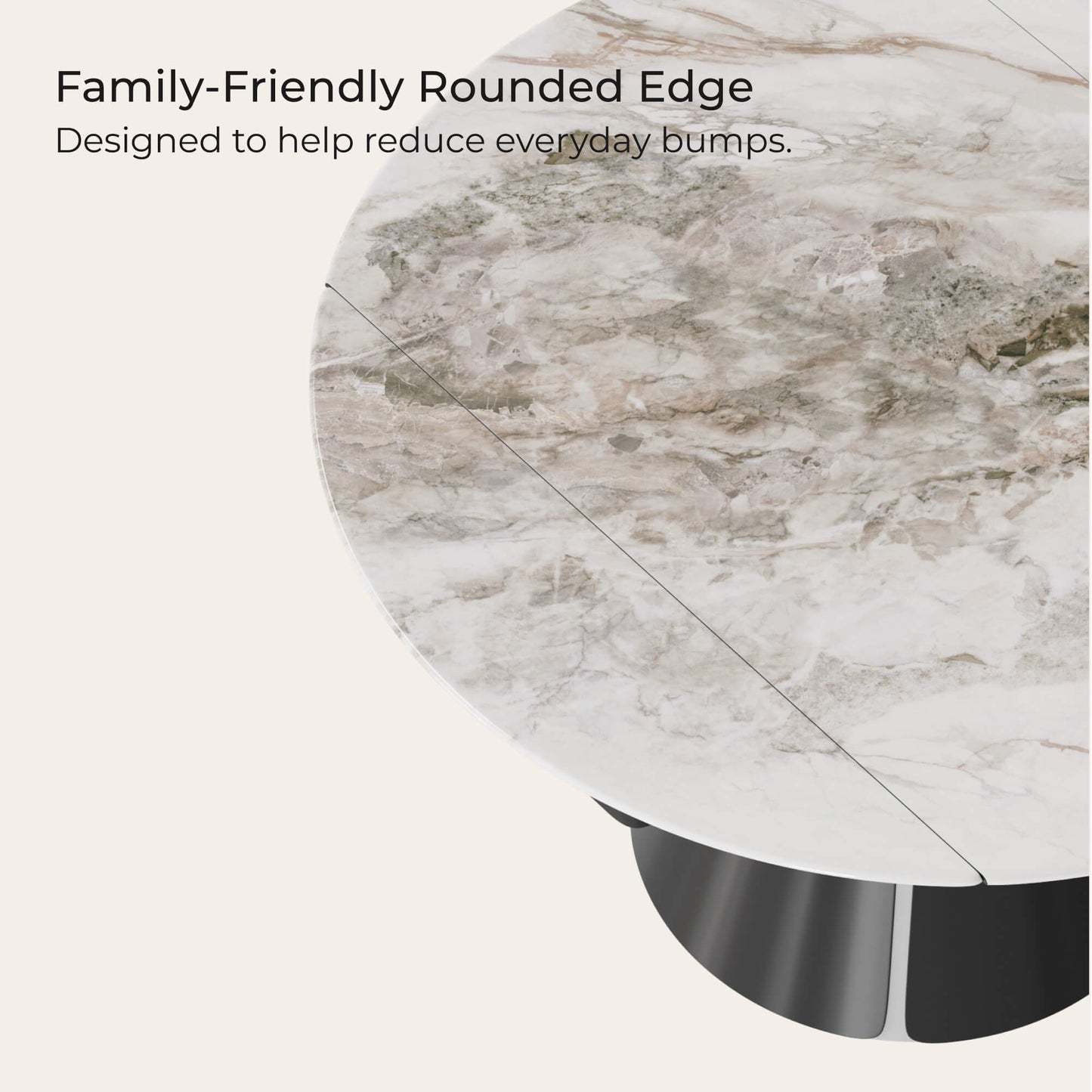 Camila Round Extendable Sintered Stone Dining Table