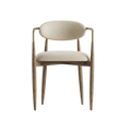 Dining Chair in Beige with Curved Back Design