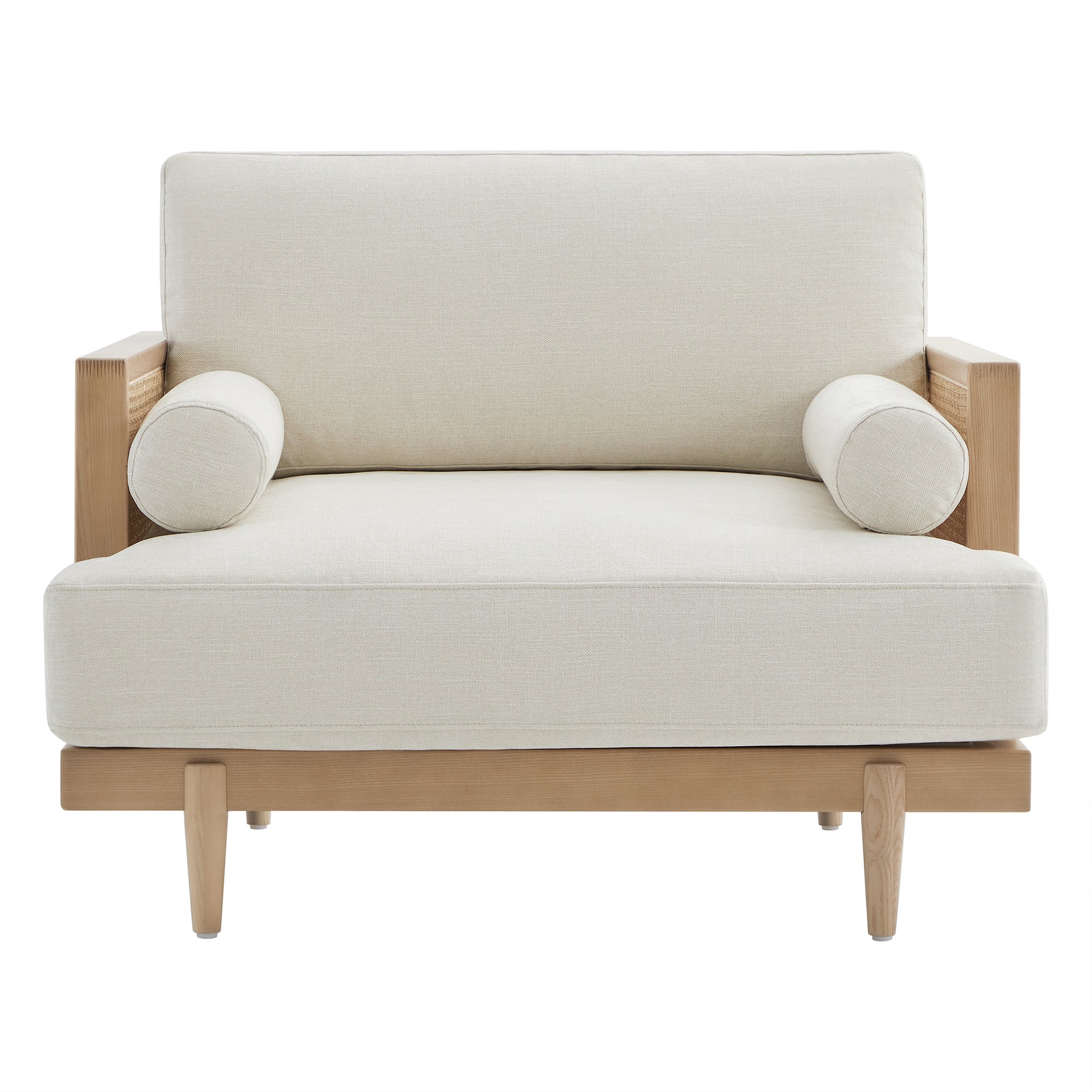 Cane Armchair with Modern Design and 41.8" Height