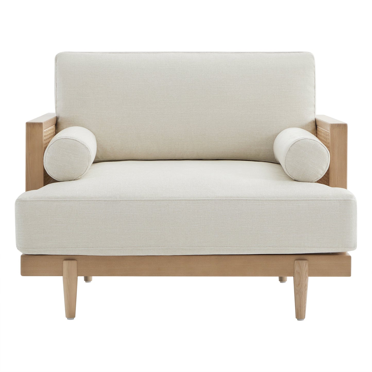 Cane Armchair with Modern Design and 41.8" Height